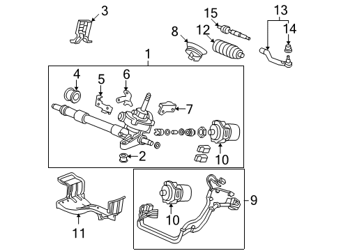 2006 Honda Civic Steering Gear & Linkage End, Rack Diagram for 53610-SNB-J01