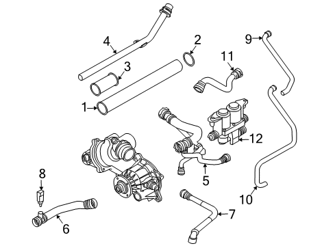 2004 BMW 760i Powertrain Control Knock Sensor Diagram for 12147519648