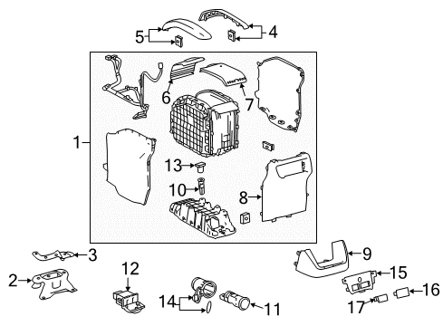 2014 Toyota Highlander Console Console Body Diagram for 58810-0E190-A1