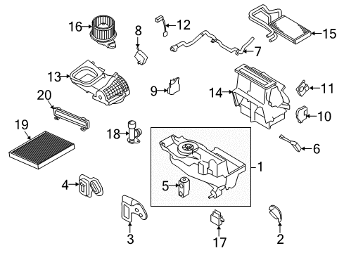 2010 Lincoln MKT Automatic Temperature Controls Hose Diagram for AE9Z-19D888-A