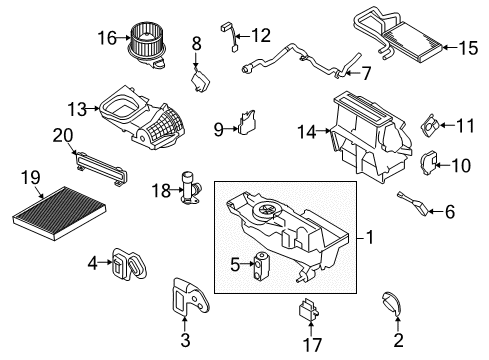 2011 Lincoln MKT Automatic Temperature Controls In-Car Sensor Diagram for AE9Z-19C734-A