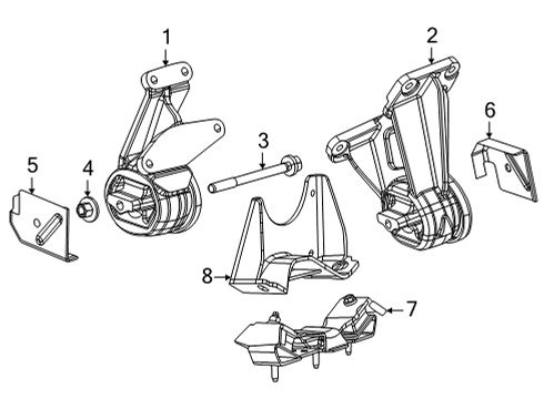 2022 Jeep Wagoneer Engine & Trans Mounting TRANSMISSION MOUNT Diagram for 68441342AD