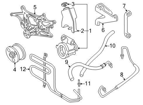 1994 GMC Sonoma P/S Pump & Hoses, Steering Gear & Linkage Reservoir, Hydraulic Pump Fluid Diagram for 26027799