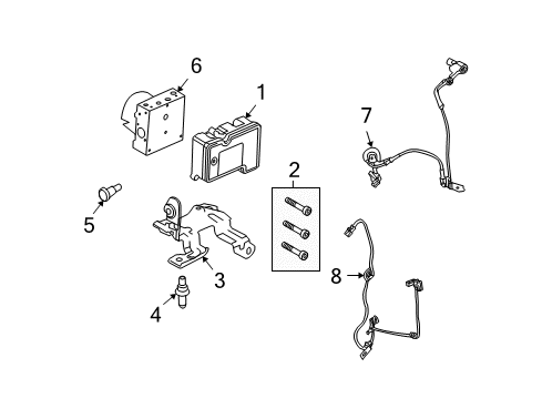 2011 Mercury Milan ABS Components Control Module Bracket Diagram for 6E5Z-2C304-AA