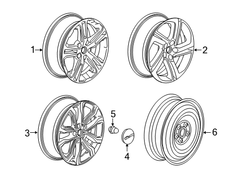2020 GMC Terrain Wheels Wheel, Alloy Diagram for 22968932