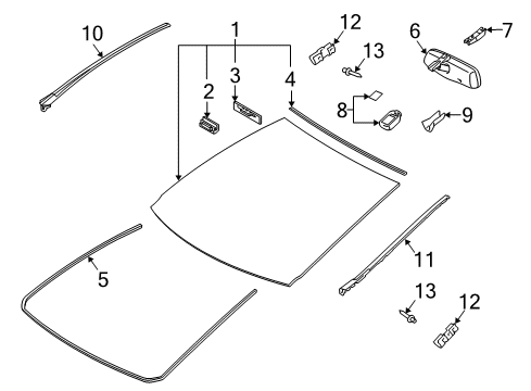 2010 Lexus HS250h Wiper & Washer Components Windshield Wiper Arm Assembly, Right Diagram for 85211-75020