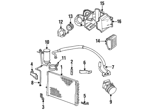 1992 Ford Bronco Condenser, Compressor & Lines, Evaporator Components Clutch Diagram for E4ZZ19D786A