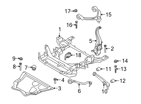 2008 BMW X6 Front Suspension, Lower Control Arm, Upper Control Arm, Ride Control, Stabilizer Bar, Suspension Components Heat Protection Plate Left Diagram for 31146785465