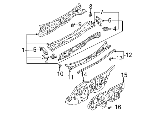 2000 Nissan Maxima Cowl Dash-Lower Diagram for 67300-2Y930