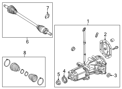 2011 Ford Fusion Axle & Differential - Rear Axle Assembly Diagram for AE5Z-4K138-A