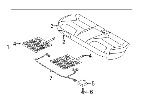 2019 Kia Niro Rear Seat Components Cushion Assembly-Rear Seat Diagram for 89100G5000AY2