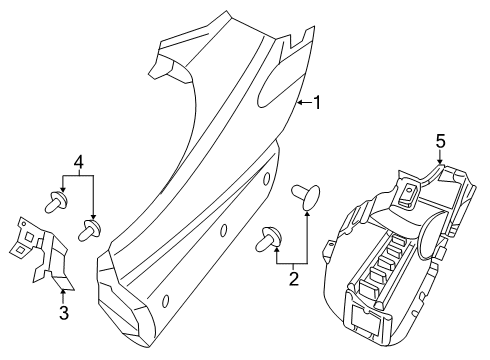 2017 Ram ProMaster 1500 Fender & Components Shield-WHEELHOUSE Diagram for 68193702AC