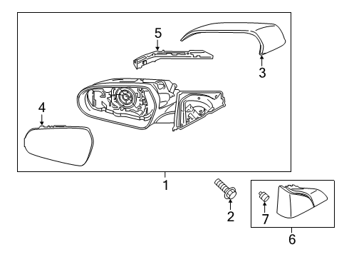 2020 Hyundai Veloster Outside Mirrors Mirror Assembly-Outside Rear View, LH Diagram for 87610-J3360
