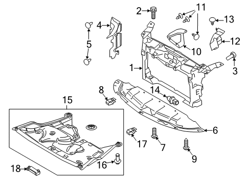 2010 Lincoln MKS Radiator Support Under Cover Nut Diagram for -W790179-S900