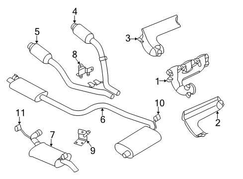 1998 Dodge Intrepid Exhaust Components Catalytic Converter & Pipe Diagram for 4581703AJ
