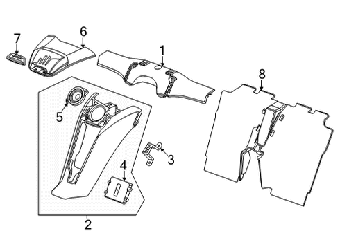 2021 Chevrolet Corvette Interior Trim - Rear Body Closure Panel Diagram for 84243949