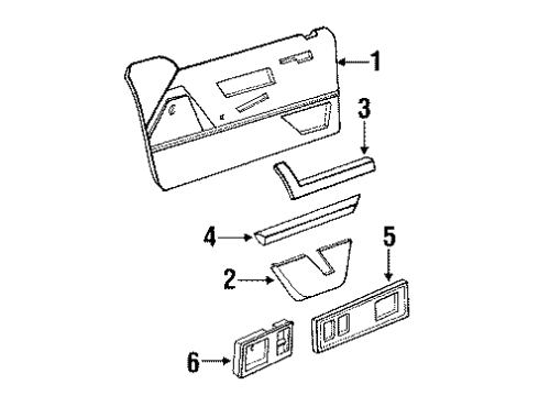 1993 Oldsmobile Cutlass Supreme Interior Trim - Front Door Armrest Asm-Front Side Door *Graphite Diagram for 10170593