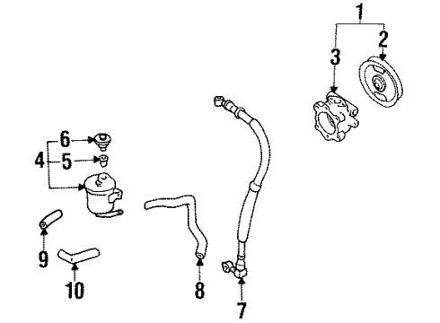 1992 Nissan Stanza P/S Pump & Hoses, Steering Gear & Linkage Tank-Reservoir Diagram for 49180-65E00