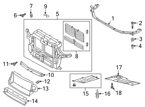 2022 Ford Police Interceptor Utility Radiator Support Skid Plate Bolt Diagram for -W715489-S442