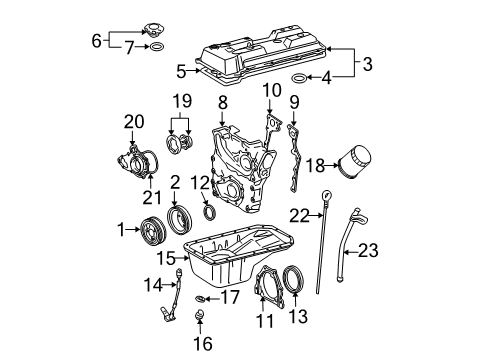 1998 Toyota Tacoma Powertrain Control ECM Diagram for 89661-04352-84