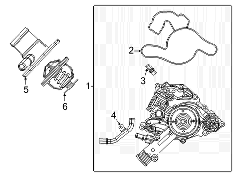 2022 Jeep Grand Wagoneer Water Pump Tube-Water Inlet Diagram for 53022199AC