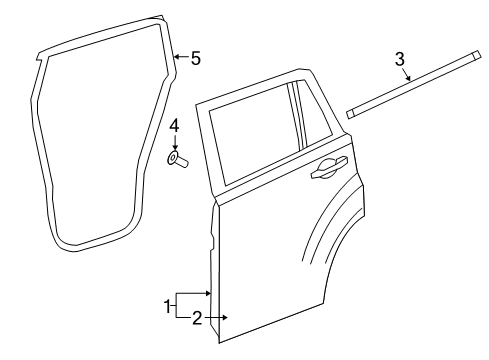 2013 Jeep Compass Rear Door WEATHERSTRIP-Rear Door Mounted Diagram for 5074649AE