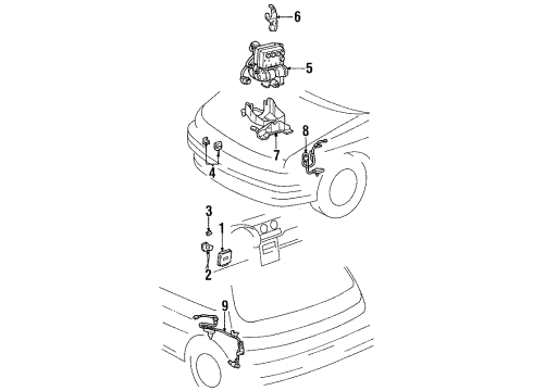 1994 Toyota Paseo ABS Components Actuator Bracket Diagram for 89547-10010