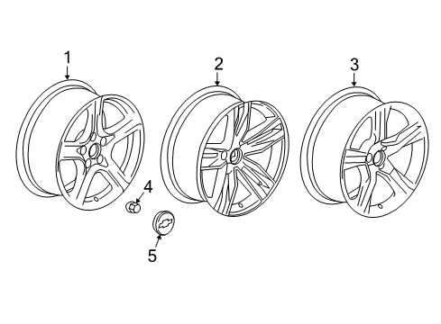 2018 Chevrolet Camaro Wheels Wheel Diagram for 22998076