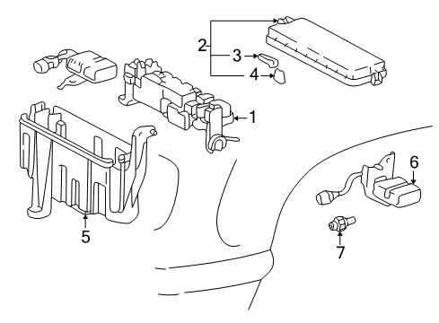 2004 Toyota Tundra Electrical Components Fuse & Relay Box Diagram for 82741-0C030