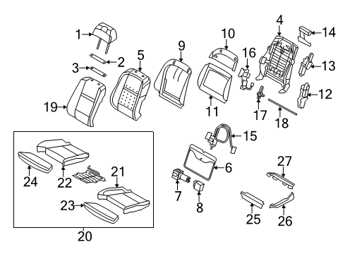 2013 BMW X5 Front Seat Components Seat Upholstery, Leather Diagram for 52107292840