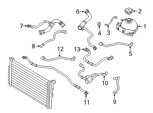 2014 BMW 428i xDrive Hoses, Lines & Pipes Radiator Coolant Hose Upper Diagram for 17127625382