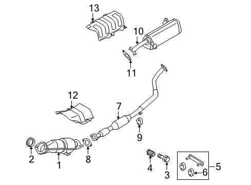 2011 Kia Soul Exhaust Components Catalytic Converter Assembly Diagram for 28950-23210