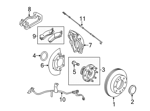 2014 GMC Sierra 2500 HD Stability Control Hub Asm-Front Wheel (W/ Bearing & Wheel Speed Sensor) Diagram for 84199397