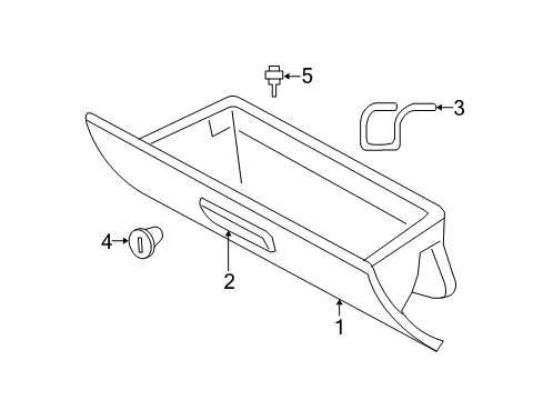 2010 Dodge Challenger Glove Box Bumper-Glove Box Door Diagram for 68166182AA