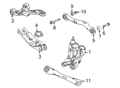 2022 Acura MDX Rear Suspension Upper Arm Complete, Rear Diagram for 52520-TYA-A03
