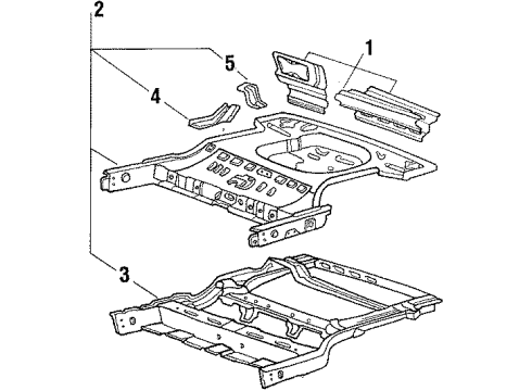 1987 Hyundai Excel Rear Body Member Assembly-Rear Floor Under Diagram for 65700-21120