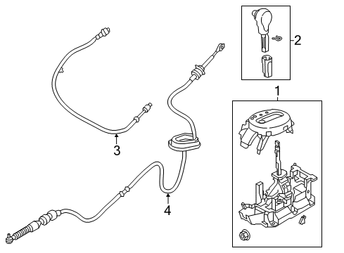2013 Nissan NV200 Shift Interlock Automatic Transmission Shift Cable Diagram for 34935-3LM0A