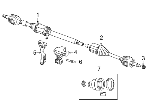 2016 Chrysler 200 Drive Axles - Front Boot Pkg-Half Shaft Diagram for 68245068AA