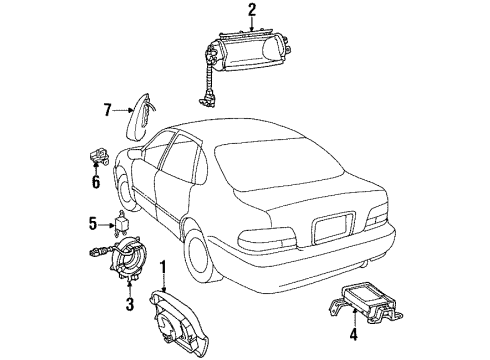 1999 Toyota Avalon Air Bag Components Diagnostic Unit Diagram for 89170-07050