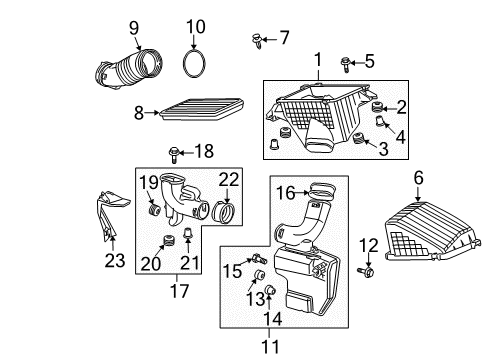 2006 Honda Odyssey Filters Cover, Air Cleaner Diagram for 17211-RGL-A01