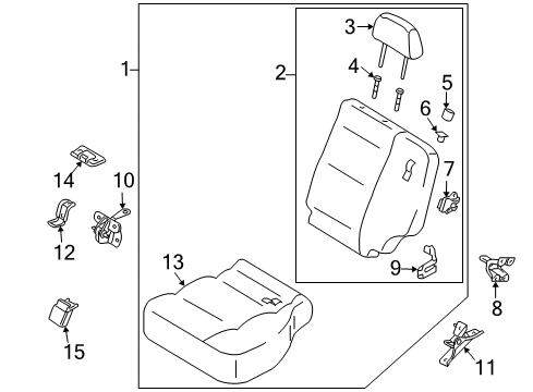 2006 Kia Sorento Rear Seat Components Cushion Assembly-Rear Seat Diagram for 891003E001FC5