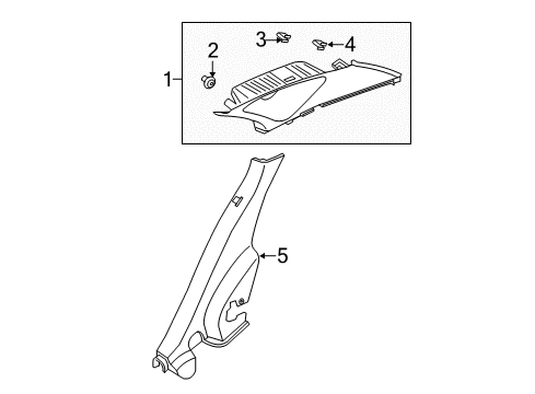 2011 Kia Forte Interior Trim - Quarter Panels Trim Assembly-Rear Wheel House Diagram for 858951M200WK