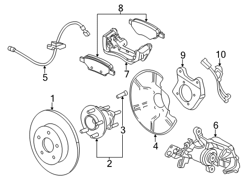 2011 Chevrolet Volt Anti-Lock Brakes Rear Hub Diagram for 13500574