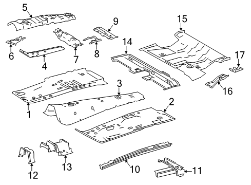 2018 Toyota RAV4 Pillars, Rocker & Floor - Floor & Rails Crossmember Diagram for 57051-0R011