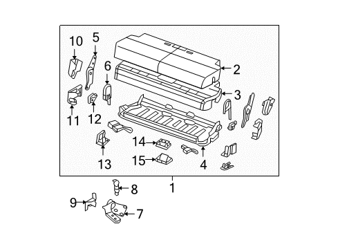 2007 Nissan Quest Rear Seat Components STRIKER-Rear Seat Cushion Diagram for 89342-5Z110