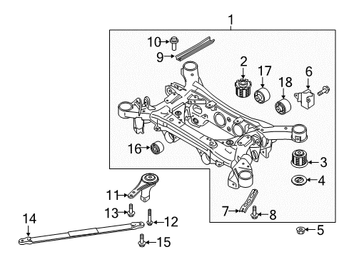 2019 Kia Stinger Suspension Mounting - Rear Rail Diagram for 55497J5100