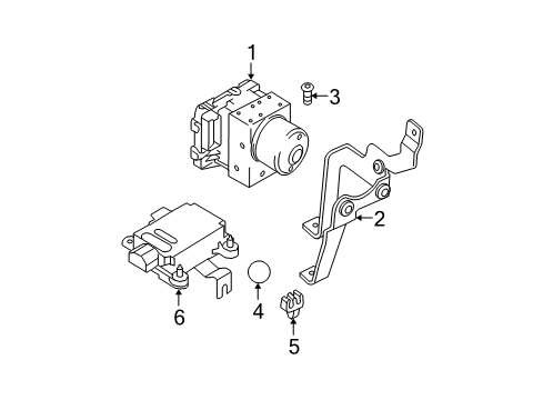 2003 Hyundai Tiburon ABS Components Abs Assembly Diagram for 58920-2C210
