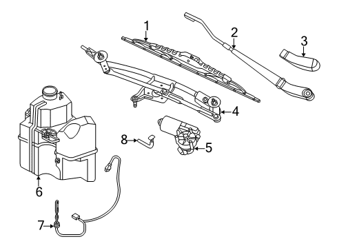 2007 Ford Freestyle Wiper & Washer Components Rear Motor Diagram for 5F9Z-17508-AA