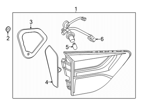 2022 Chevrolet Trailblazer Backup Lamps Back Up Lamp Assembly Diagram for 42781352