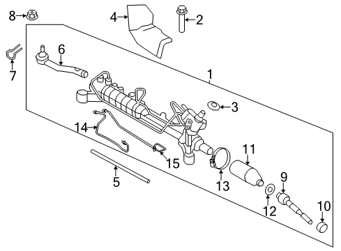 2013 Ford Edge Steering Column & Wheel, Steering Gear & Linkage Gear Assembly Seal Diagram for 7T4Z-3D527-A
